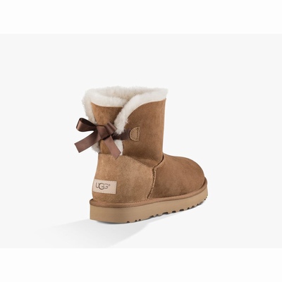 Botas UGG Mini Bailey Bow II Mulher Marrom | PT-AGBTJ